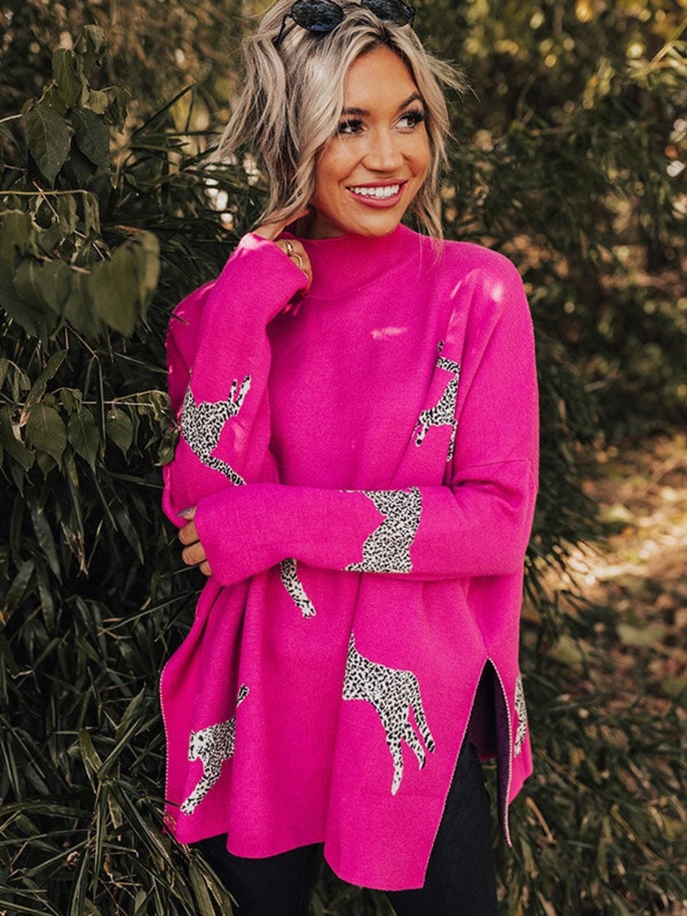Vici Pink Leopard Sweater - Picture 4 of 7